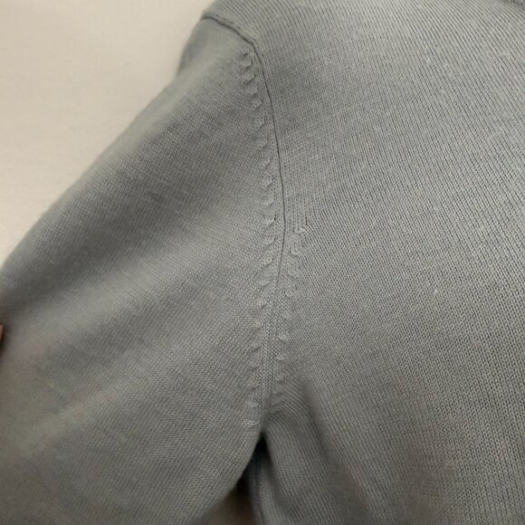 Vintage 1990's Kasper Knit Mock Neck Sweater | Icy Blue Gray | Size L - Picture 6 of 11